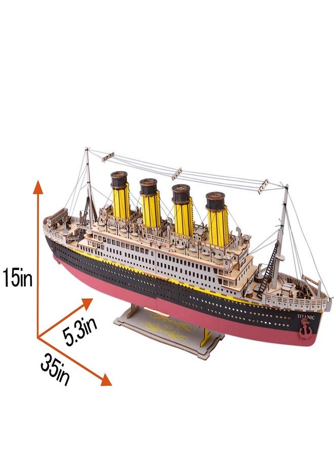 Bitopbi Large Size Titanic Model 3D Wooden Puzzles Cruise Ship Collectible Building DIY Assembly Constructor Kit Collection Gift for Teens and Adults (A3 Titanic) - Image 5